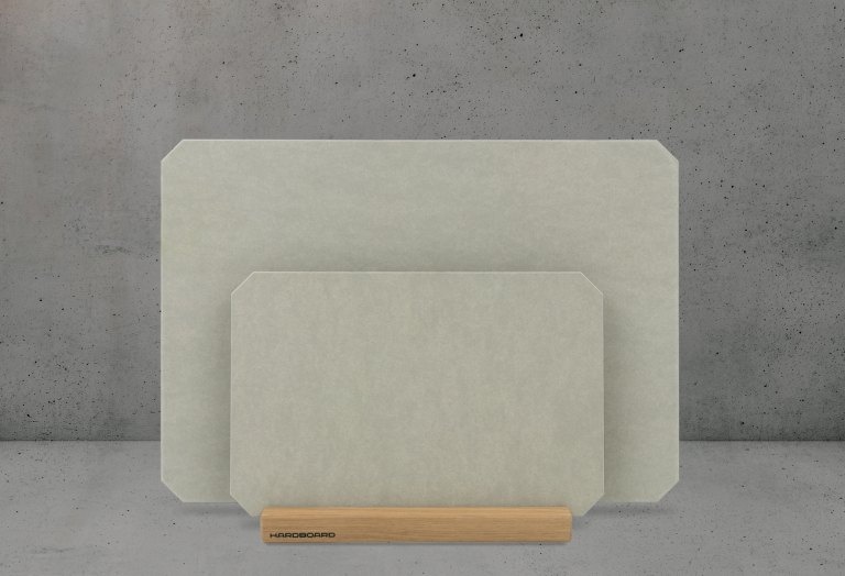 HARDBOARD Bundle S+M HARDBOARD Bundle S+M – zwei Schneidebretter aus Paperstone, mit oder ohne Saftrille, minimalistisch und langlebig.