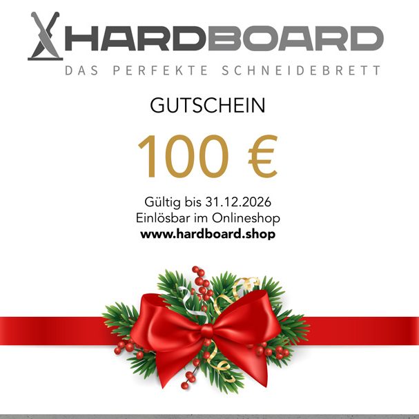 Das perfekte Weihnachtsgeschenk: Hardboard-Gutscheine im Wert von 50–200 €. Das perfekte Weihnachtsgeschenk: Hardboard-Gutscheine von 50–200 €. Digital, schnell geliefert und einlösbar für alle hochwertigen Schneideb