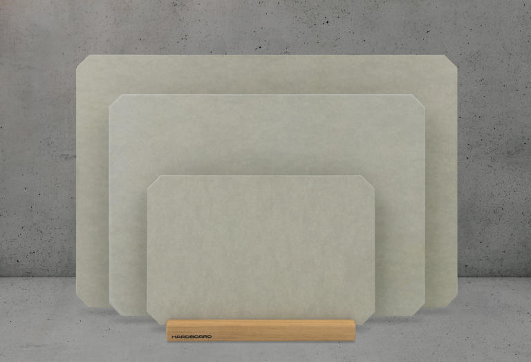 HARDBOARD Bundle S+M+L HARDBOARD Bundle S+M+L – drei Schneidebretter aus Paperstone, mit oder ohne Saftrille, funktional und nachhaltig.